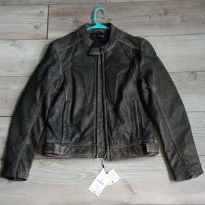 Zara leather coat 100% leather